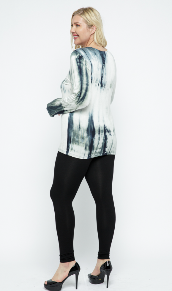 "Christie" White Black Studded Crisscross Top Plus