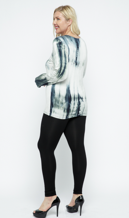 "Christie" White Black Studded Crisscross Top Plus