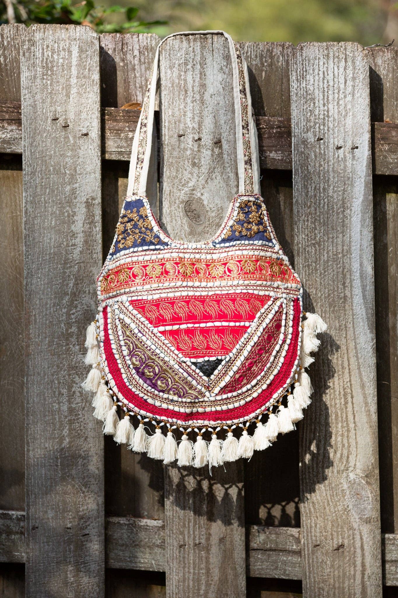 "Boho Bloom" Patchwork Shoulder Bag
