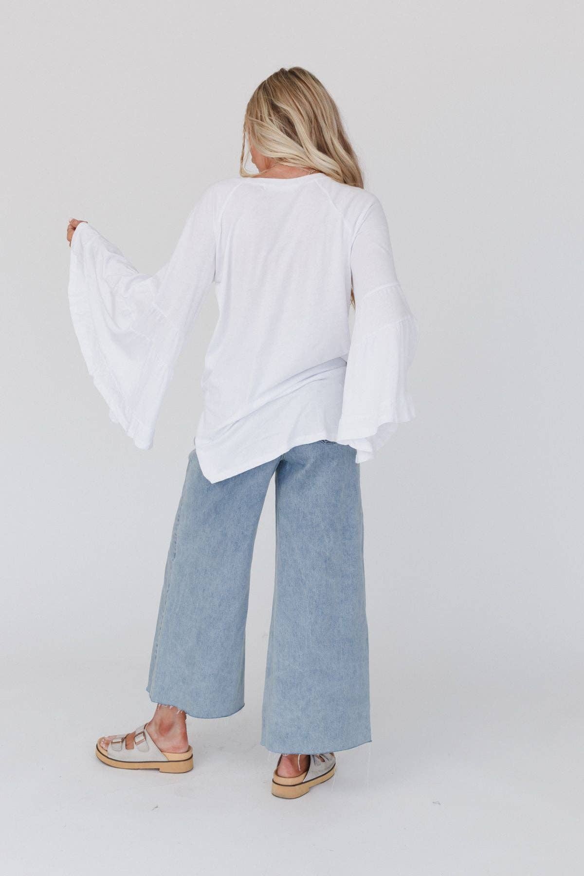 "Babe Truth" Bell Sleeve Modal Baseball Tee White