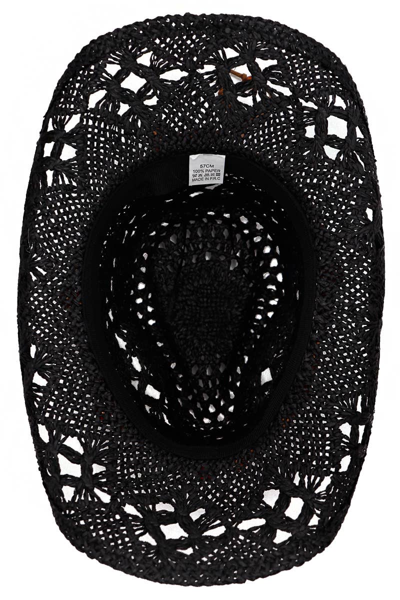 "Cowboy Crush" Beaded Crochet Straw Cowboy Hat