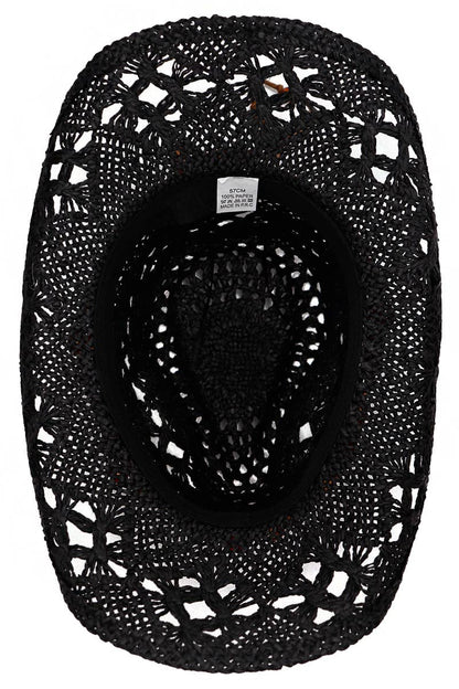 "Cowboy Crush" Beaded Crochet Straw Cowboy Hat