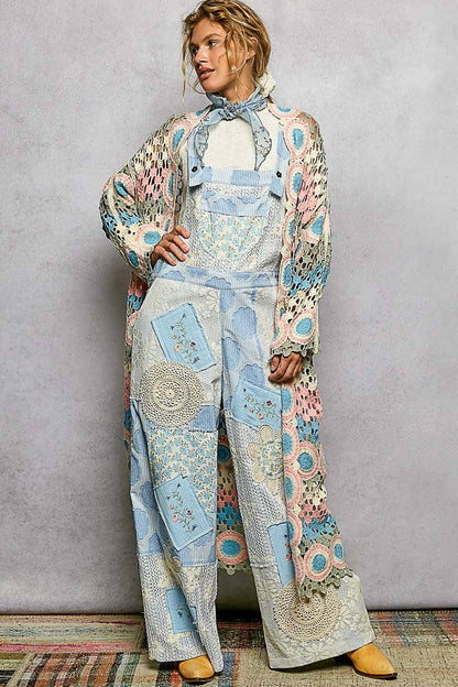 "Maisey" Crochet Open-Knit Cardigan Kimono Orange