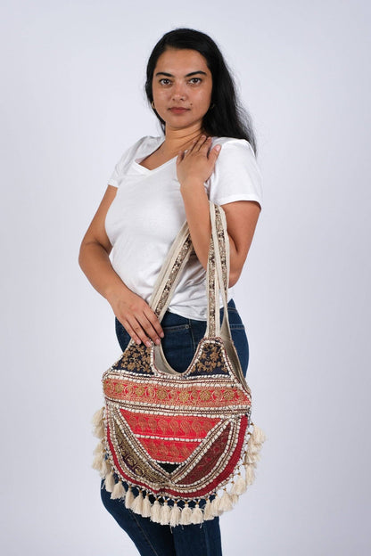 "Boho Bloom" Patchwork Shoulder Bag