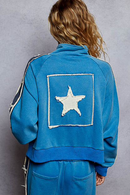 "Liberty Star" Track Suit Zip Up Jacket in Blue