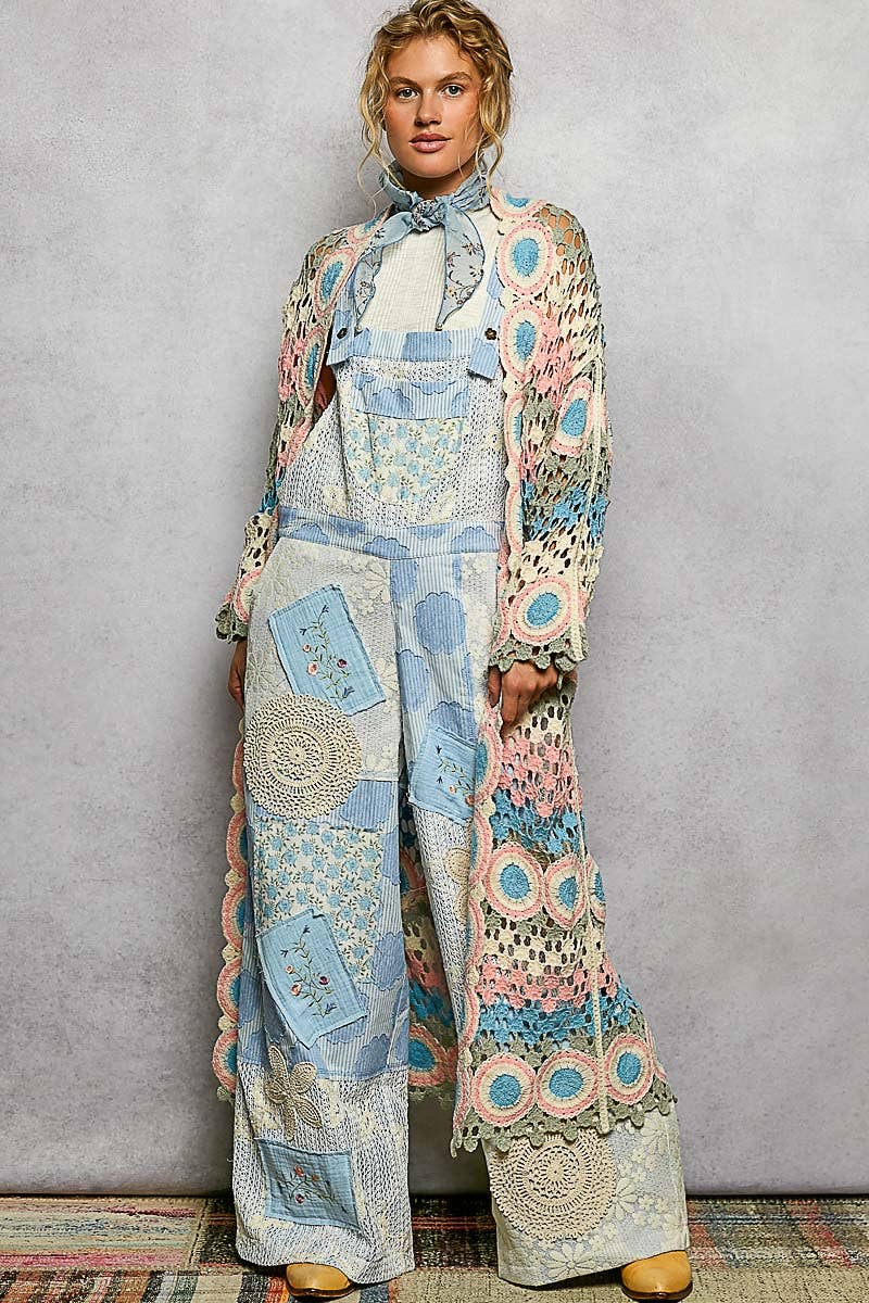 "Maisey" Crochet Open-Knit Cardigan Kimono Orange