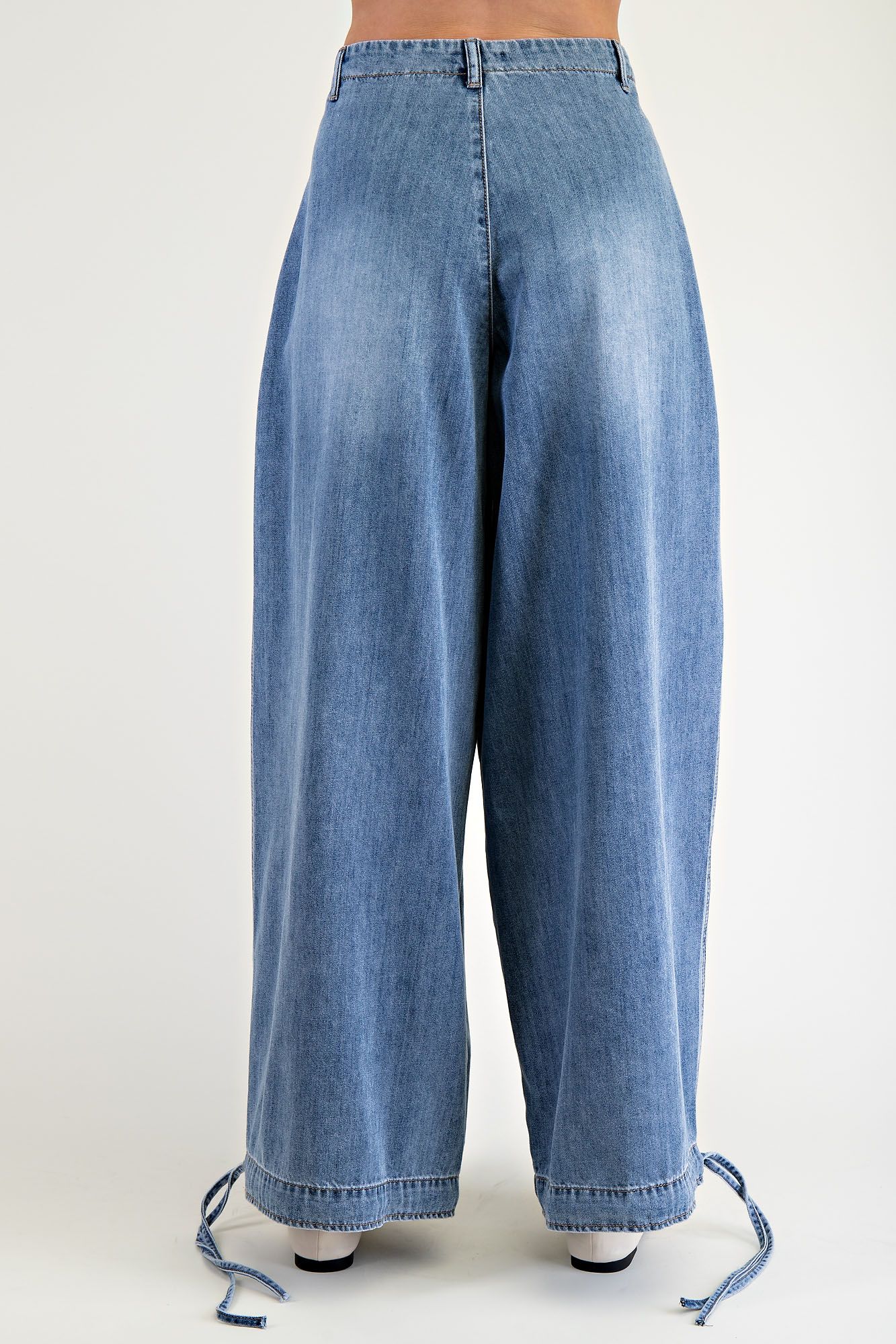 "Aladdin" Drawstring Cargo Pants Denim