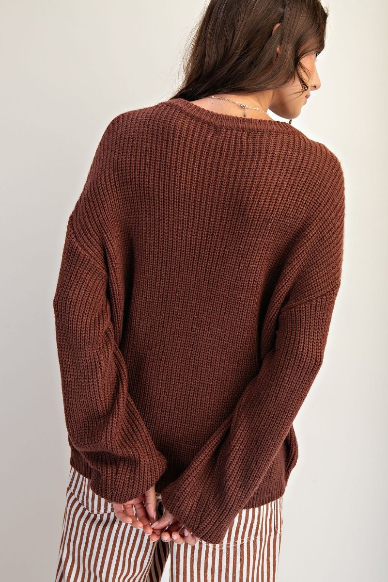 "Autumn in Love" Chocolate Brown Sweater
