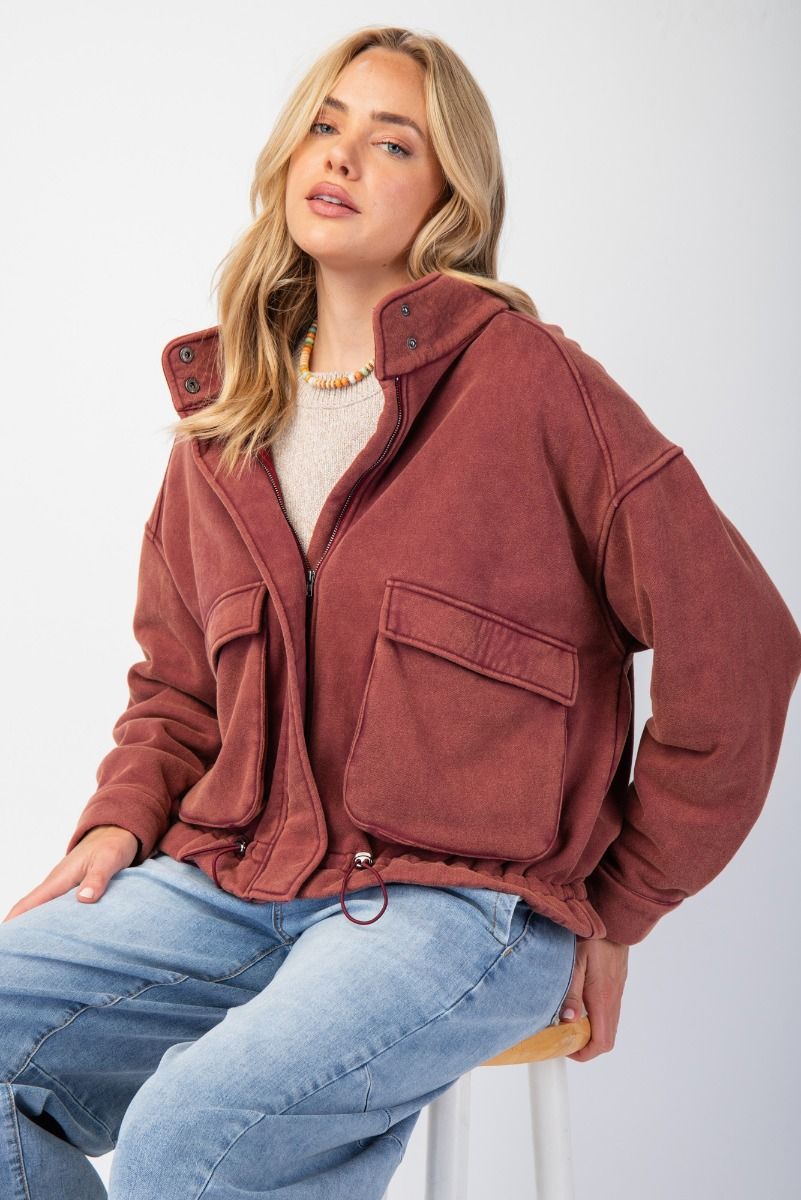 "The Bronx Burgundy" Bomber Jacket Rusty Burgundy