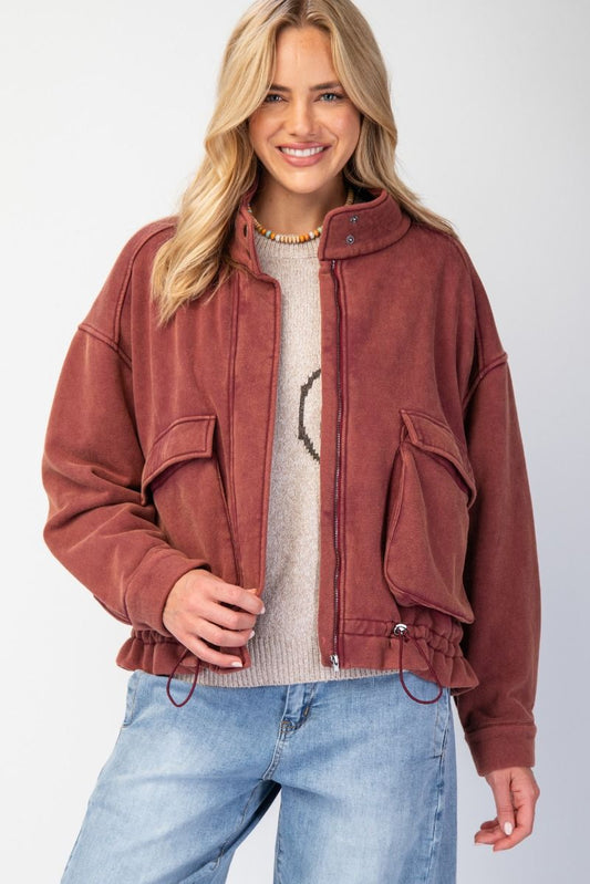"The Bronx Burgundy" Bomber Jacket Rusty Burgundy