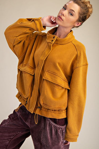 "The Bronx Gold" Bomber Jacket Gold Camel