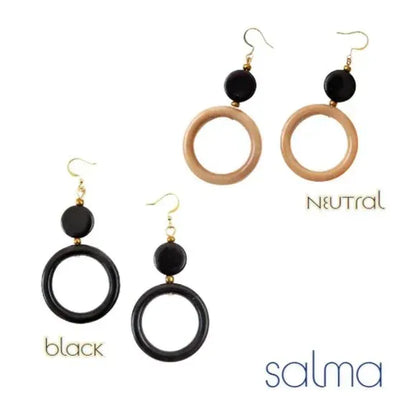 "Salma" Vegan Ivory Dangle Hoop Earrings