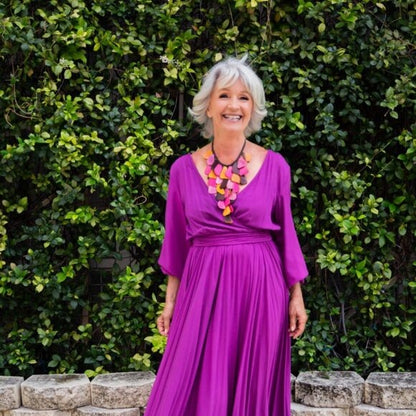 "Scarlett" Cascading Bib Necklace in Aqua