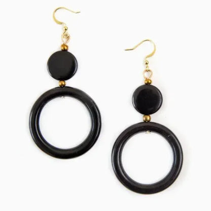 "Salma" Vegan Ivory Dangle Hoop Earrings