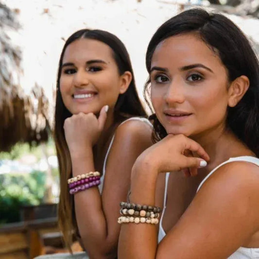 "Valentina" Stackable Vegan Ivory Bead Bracelets