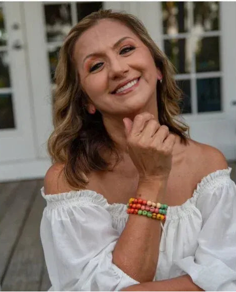 "Valentina" Stackable Vegan Ivory Bead Bracelets