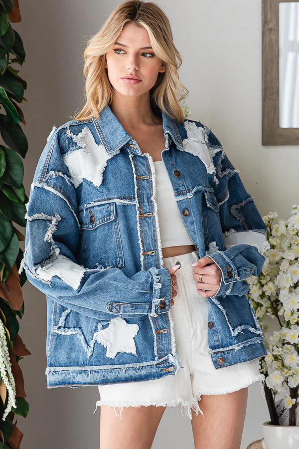 "Denim Superstar" Oversized Denim Jacket