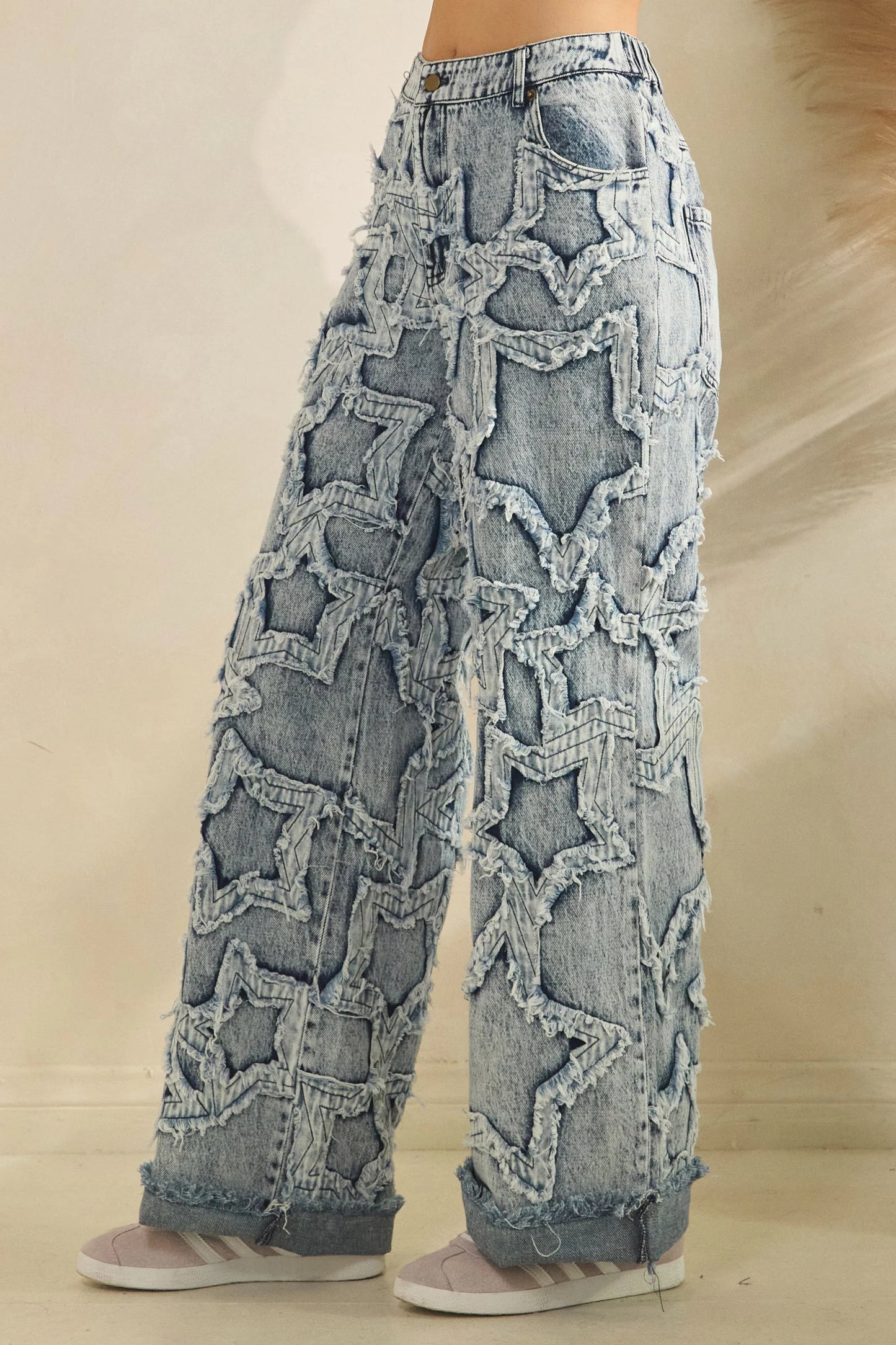 "Star Party" Applique Straight Leg Star Jeans