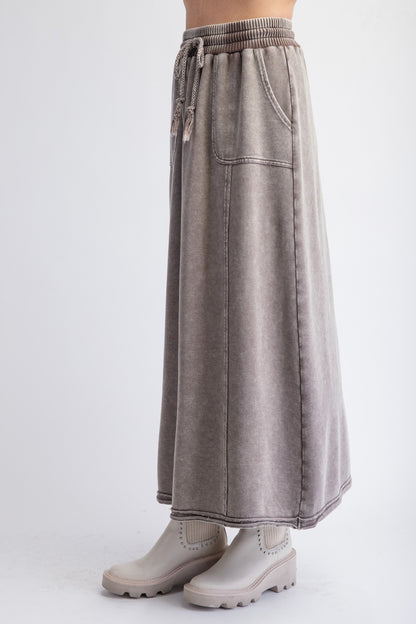 "Dani" Cargo Midi Maxi Skirt in Mocha