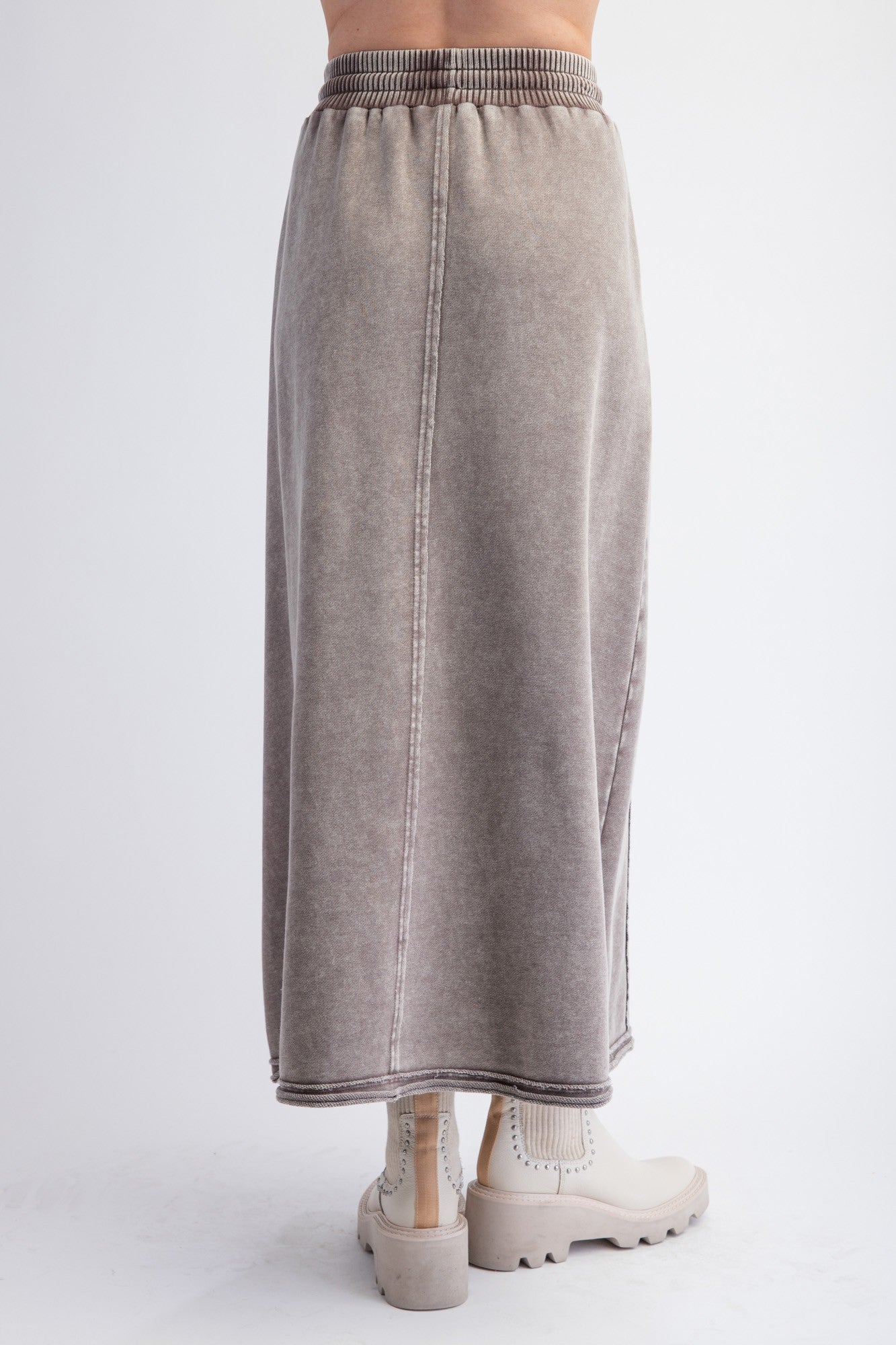 "Dani" Cargo Midi Maxi Skirt in Mocha