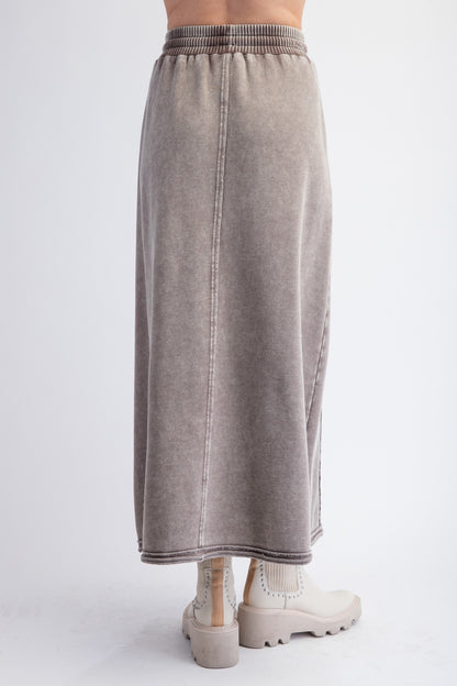 "Dani" Cargo Midi Maxi Skirt in Mocha