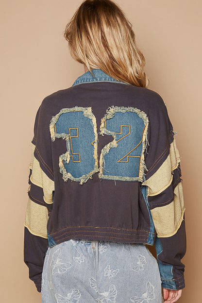 "Rugby" 2-in-1 Denim Sweatshirt Jacket